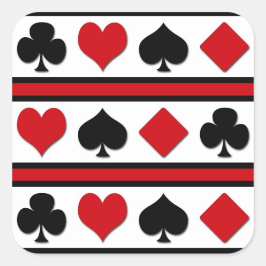 Sticker Carré Quatre combinaisons de cartes (Devant)