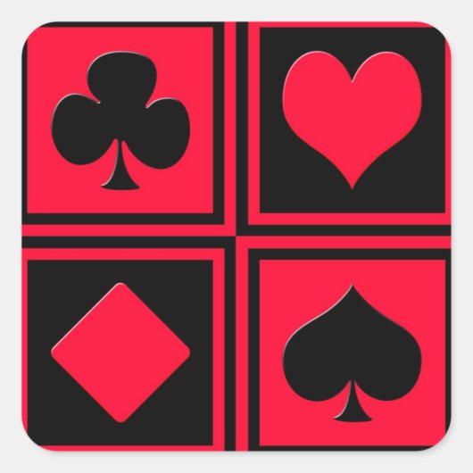 Sticker Carré Quatre combinaisons de cartes (Devant)