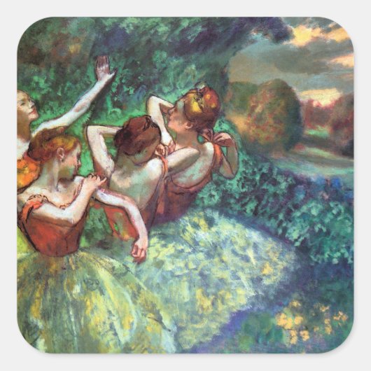 Sticker Carré Quatre danseurs par Degas (Devant)
