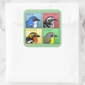 Sticker Carré Quatre Parulines couleur (Sac)