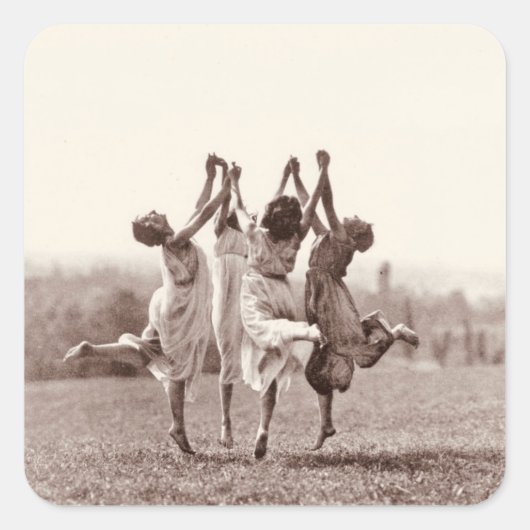 Sticker Carré Quatre Sorcières Dansant Par Monte Verita (Devant)