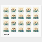Sticker Carré Que fais-tu, loutre ? (Feuille)
