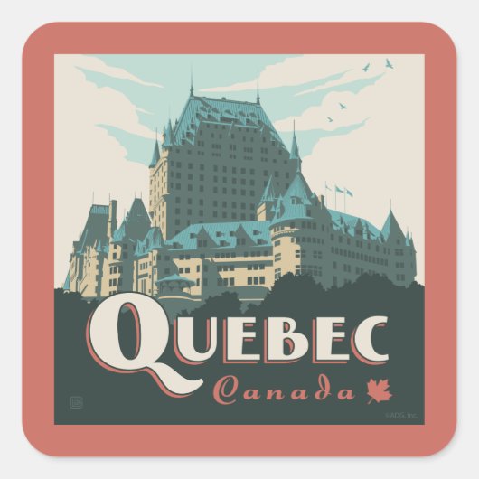 Sticker Carré Québec Canada | Château Frontenac (Devant)