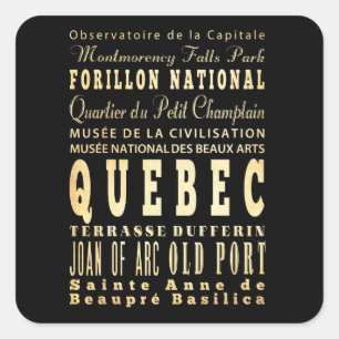 Sticker Carré Québec d'art de typographie du Canada