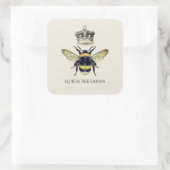 Sticker Carré Queen Bee Crown Apiary Beekeeper Farm Honey Squale (Sac)