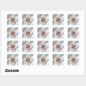Sticker Carré Queen of Hearts On White Satin Fabric (Feuille)
