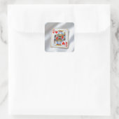 Sticker Carré Queen of Hearts On White Satin Fabric (Sac)