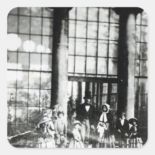 Sticker Carré Queen Victoria et Prince Albert avec leur (Devant)