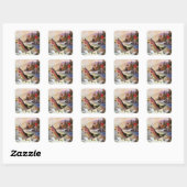 Sticker Carré Quel grand poisson ! (Feuille)