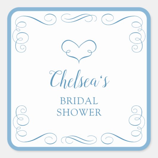 Sticker Carré Quelque chose de bleu avant que je fasse une éléga (Devant)