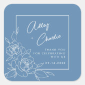 Sticker Carré Quelque chose de bleu avant que je ne dise oui Fêt (Devant)