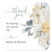 QUELQUE CHOSE DE BLEU Mariage Carré Merci