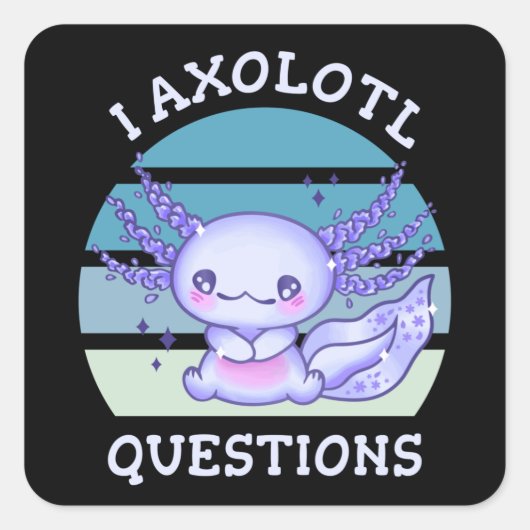 Sticker Carré Questions axolotales (Devant)