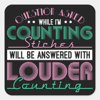 Sticker Carré Questions Posées Tricot couture