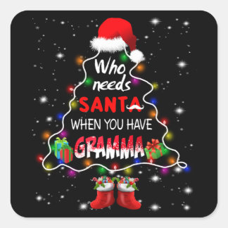 Sticker Carré Qui a besoin de père Noël quand vous avez de la gr
