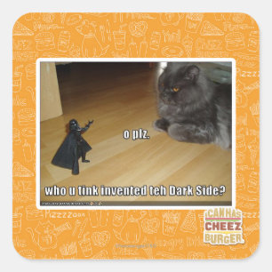 Sticker Carré Qui a inventé le côté en noir ?