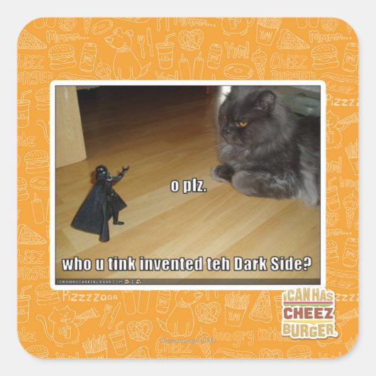 Sticker Carré Qui a inventé le côté obscur ? (Devant)