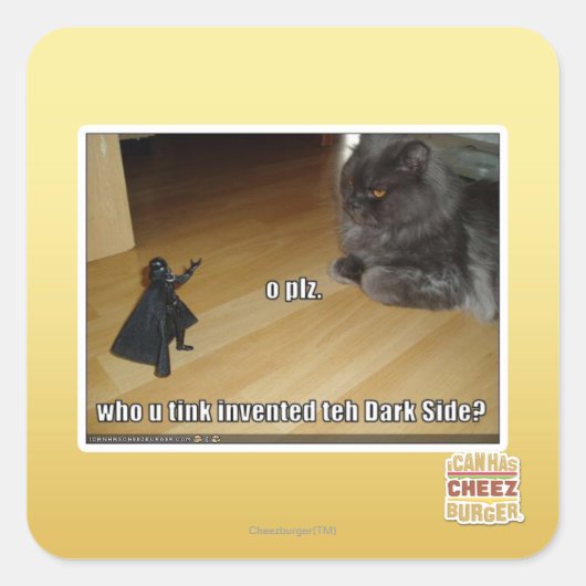 Sticker Carré Qui a inventé le côté obscur ? (Devant)