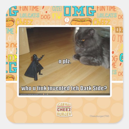 Sticker Carré Qui a inventé le côté obscur ? (Devant)