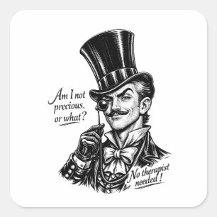 Sticker Carré Qui est précieux?! Caricature de Lord spirituel