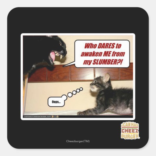 Sticker Carré Qui ose me réveiller ? (Devant)