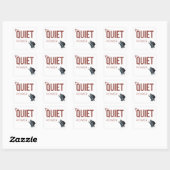 Sticker Carré Quiet Power Minimal Graffiti Art (Feuille)