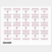 Sticker Carré Quinceanera Florale Rose (Feuille)