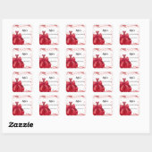 Sticker Carré Quinceanera robe rouge arc blanc (Feuille)