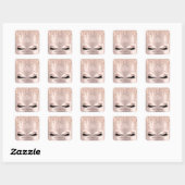 Sticker Carré Quinceañeras Douce 16e 15e Parties scintillant Ros (Feuille)