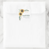 Sticker Carré Quinze ans Tournesol Eucalyptus Anniversaire des 1 (Sac)