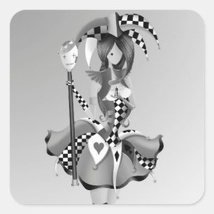 Sticker Carré Quirky Jester et Puppet King