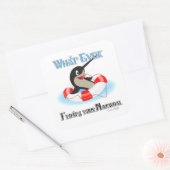 Sticker Carré Quoi que Flotte ton mème Narwhal (Enveloppe)