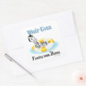 Sticker Carré Quoi qu'il flotte votre Zebra 4 (Enveloppe)