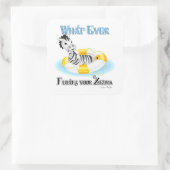 Sticker Carré Quoi qu'il flotte votre Zebra 4 (Sac)