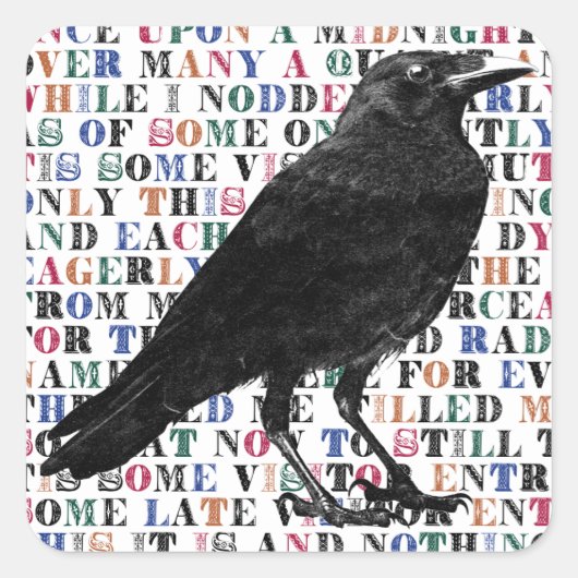 Sticker Carré Quoth The Raven Jamais Plus (Devant)