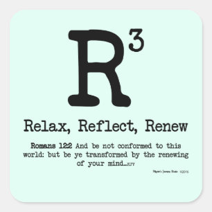 Sticker Carré R3 : Relax, Refléter, Renouveler