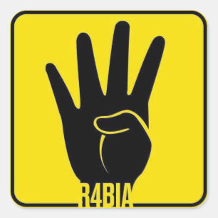 Sticker Carré R4BIA, free egypt, Stop Killing Innocent