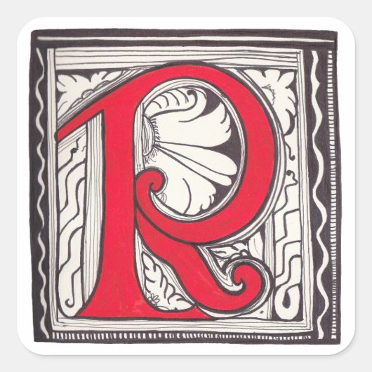 STICKER CARRÉ R - MINIATURE (Devant)