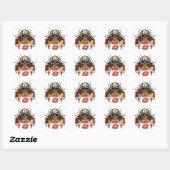 Sticker Carré RAB Rockabilly Crâne Roses Love Lipstick (Feuille)