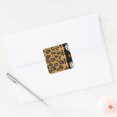 Sticker Carré RAB Rockabilly Gold Leopard Print Sugar Skulls (Enveloppe)