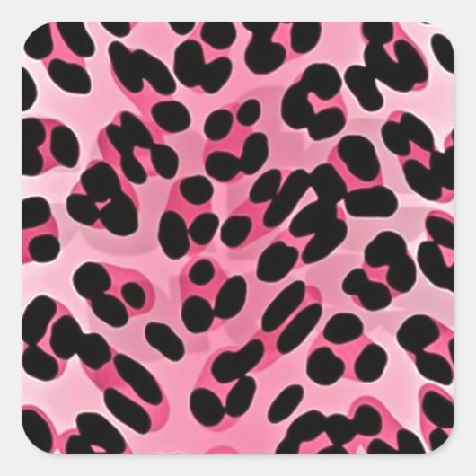Sticker Carré RAB Rockabilly Pink Cheetah Imprimer (Devant)
