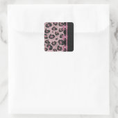 Sticker Carré RAB Rockabilly Pink Leopard Ribbon Bows (Sac)