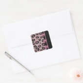 Sticker Carré RAB Rockabilly Pink Leopard Ribbon Bows (Enveloppe)