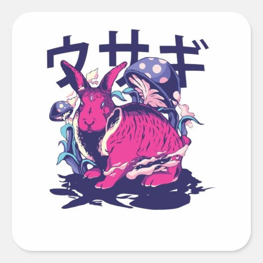 Sticker Carré Rabbit Alien (Devant)