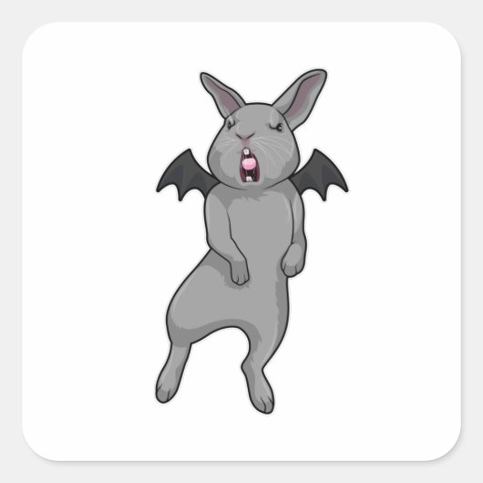 Sticker Carré Rabbit avec aile chauve-souris (Devant)