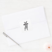 Sticker Carré Rabbit avec aile chauve-souris (Enveloppe)