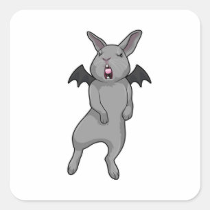 Sticker Carré Rabbit avec aile chauve-souris