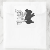 Sticker Carré Rabbit Silhouette main (Sac)