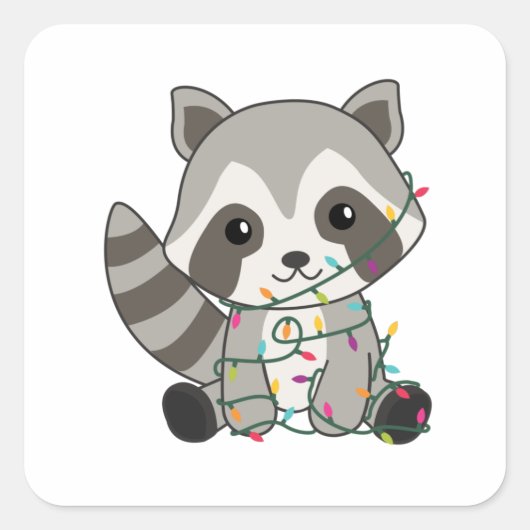Sticker Carré Raccoon (Devant)