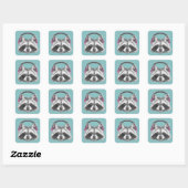 Sticker Carré Raccoon d'Héadphone (Feuille)